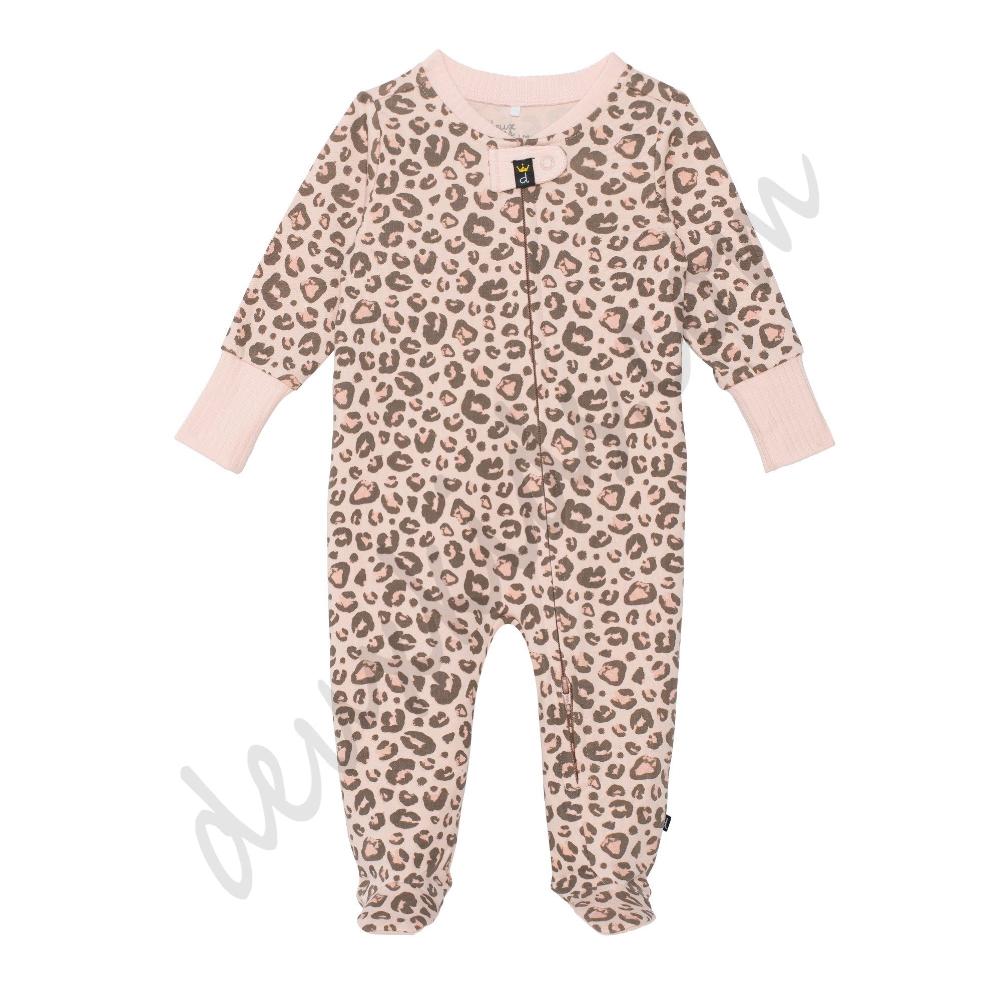 Deux par Deux ◇ Organic Cotton Pajamas Light Pink Leopard Printed